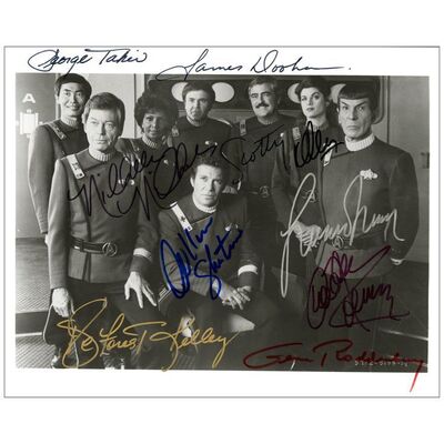 Lot # 208: STAR TREK II: THE WRATH OF KHAN - Vintage Silver Gelatin Signed Photo (8" x 10") Autographed by Cast; Near Mint