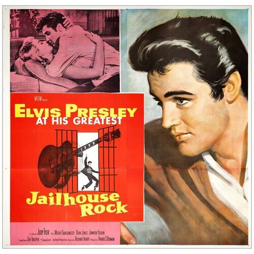 Lot # 217: JAILHOUSE ROCK - Six Sheet (80" x 79"); Very Fine- on Linen
