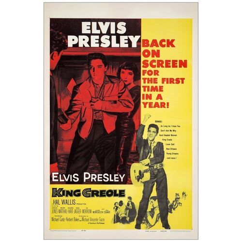 Lot # 219: KING CREOLE - One-Sheet (27" x 41"); Very Fine- on Linen
