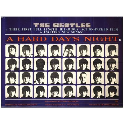 Lot # 223: A HARD DAY'S NIGHT - British Quad (30" x 40"); Fine+ Folded