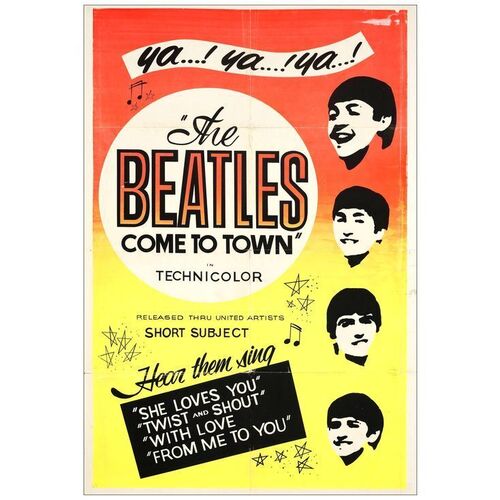 Lot # 227: THE BEATLES COME TO TOWN - Silk-Screen Day-Glo One-Sheet (28" x 42"); Fine+ Folded