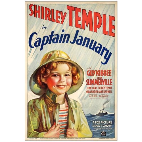 Lot # 240: CAPTAIN JANUARY - One-Sheet (27" x 41"); Style B, Stone Litho; Very Fine on Linen