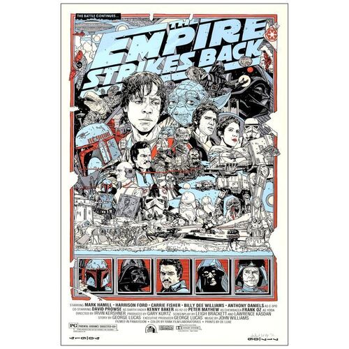 Lot # 256: STAR WARS: EPISODE V - THE EMPIRE STRIKES BACK - Hand Signed and Numbered Limited Edition Artist's Proof Screen Print (24" x 36"); Mint Rolled