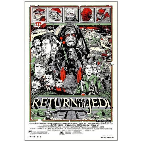 Lot # 257: STAR WARS: EPISODE VI - RETURN OF THE JEDI - Hand Signed and Numbered Limited Edition Artist's Proof Screen Print (24" x 36"); Mint Rolled