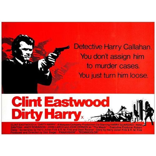 Lot # 261: DIRTY HARRY - British Quad (29.5" x 39.5"); Very Fine on Linen