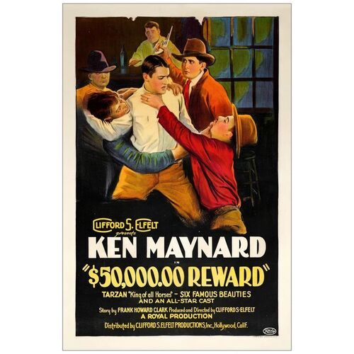 Lot # 274: $50,000 REWARD - One-Sheet (27" x 41"); Stone Litho; Very Fine- on Linen