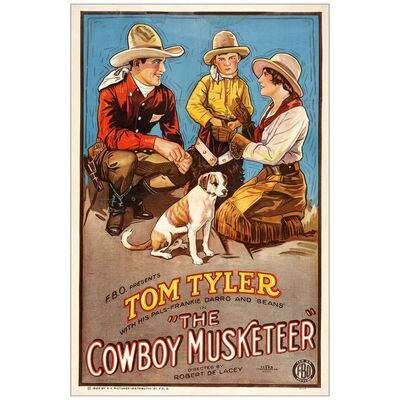 Lot # 277: THE COWBOY MUSKETEER - One-Sheet (27" x 41"); Style B; Fine+ on Linen