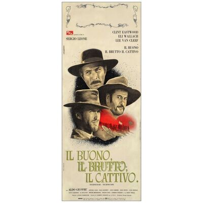 Lot # 281: THE GOOD, THE BAD AND THE UGLY - Italian Locandina; Very Fine- on Linen