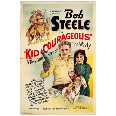 Lot # 285: KID COURAGEOUS - One-Sheet (27" x 41"); Stone Litho; Very Good on Linen