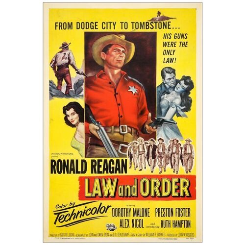Lot # 287: LAW AND ORDER - One-Sheet (27" x 41"); Very Fine- on Linen