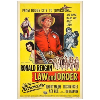 Lot # 287: LAW AND ORDER - One-Sheet (27" x 41"); Very Fine- on Linen