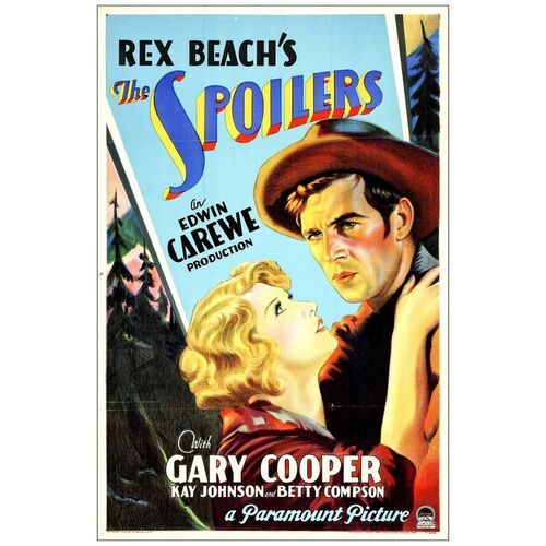 Lot # 299: THE SPOILERS - One-Sheet (27" x 41"); Style A, Stone Litho; Very Fine- Folded