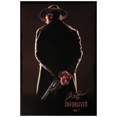 Lot # 301: UNFORGIVEN - One-Sheet (27" x 40") Autographed by Clint Eastwood; Advance; Very Fine on Cardstock
