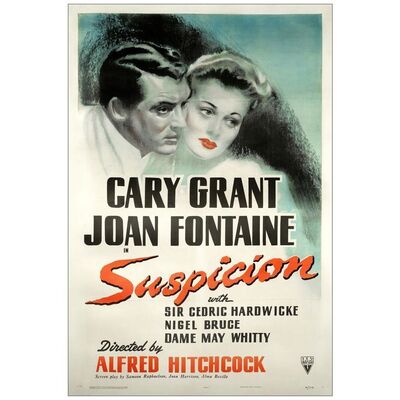 Lot # 304: SUSPICION - One-Sheet (27.5" x 41"); Very Fine on Linen
