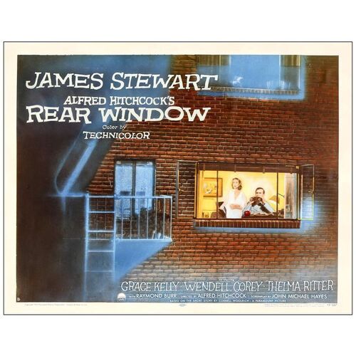 Lot # 322: REAR WINDOW - Half Sheet (22" x 28"); Style B; Fine- on Paper