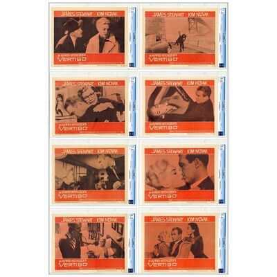Lot # 327: VERTIGO - CGC Graded Lobby Card Set (8) (11" x 14"); Very Fine