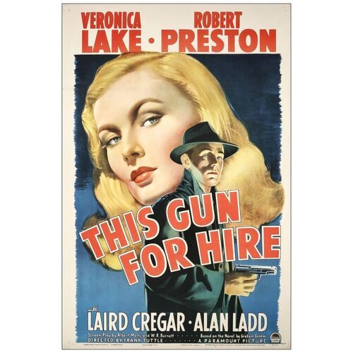 Lot # 332: THIS GUN FOR HIRE - One-Sheet (27" x 41"); Very Fine- on Linen