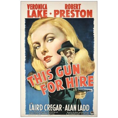 Lot # 332: THIS GUN FOR HIRE - One-Sheet (27" x 41"); Very Fine- on Linen