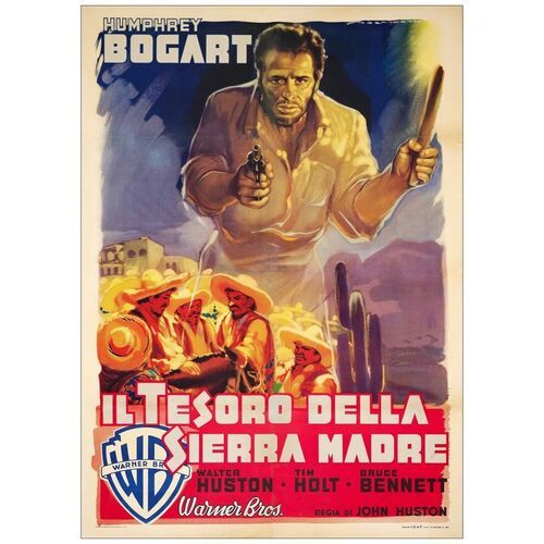 Lot # 336: THE TREASURE OF THE SIERRA MADRE - Italian 2-Fogli (39.5" x 55"); Very Fine- on Linen
