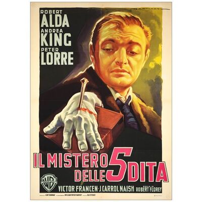 Lot # 340: THE BEAST WITH FIVE FINGERS - Italian 2-Fogli (39" x 55"); Very Fine on Linen
