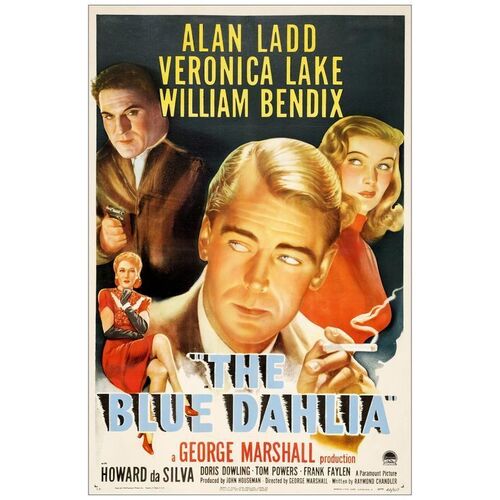 Lot # 341: THE BLUE DAHLIA - One-Sheet (27" x 41"); Style A; Fine- on Linen