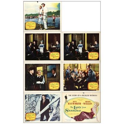 Lot # 349: THE LADY FROM SHANGHAI - Title Card & Lobby Cards (6) (11" x 14"); Very Fine-