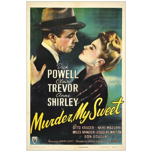 Lot # 355: MURDER, MY SWEET - One-Sheet (27" x 41"); Very Fine- on Linen