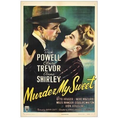 Lot # 355: MURDER, MY SWEET - One-Sheet (27" x 41"); Very Fine- on Linen