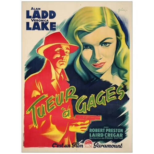 Lot # 360: THIS GUN FOR HIRE - First Post-War Release French Grande (45" x 64"); Very Fine on Linen