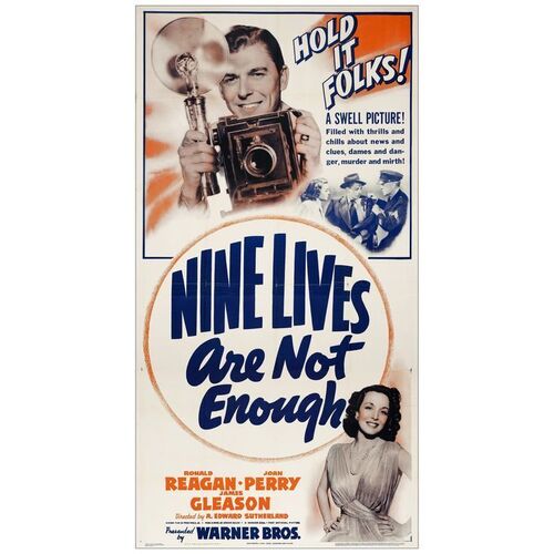 Lot # 385: NINE LIVES ARE NOT ENOUGH - Three Sheet (41" x 80"); Very Fine+ Folded