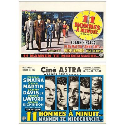 Lot # 387: OCEAN'S ELEVEN - Belgians (2) (22" x 15"); Very Fine- on Linen