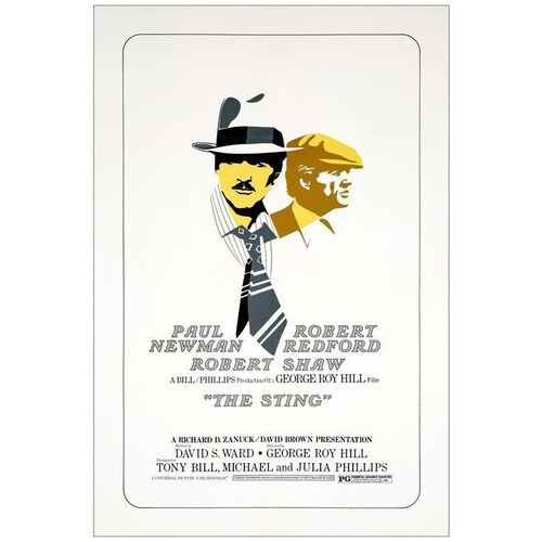 Lot # 392: THE STING - Silk-Screen One-Sheet (27" x 41"); International; Very Fine- on Linen