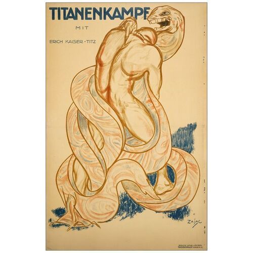 Lot # 393: TITANENKAMPF - German (37.5" x 56"); Very Fine- on Linen