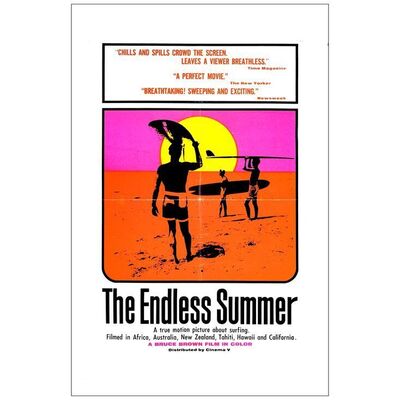 Lot # 396: THE ENDLESS SUMMER - Silk-Screen One-Sheet (27" x 41"); Day-Glo Style; Very Fine+ Folded