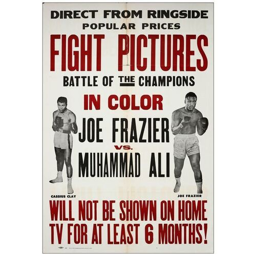 Lot # 398: FRAZIER VS. ALI FIGHT - One-Sheet (28" x 41"); White Style; Fine+ Folded