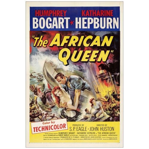 Lot # 408: THE AFRICAN QUEEN - One-Sheet (27" x 41"); Very Fine on Linen