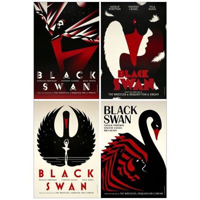 Lot # 412: BLACK SWAN - One-Sheet, DS (4) (27" x 40"); Advance, 4 Styles; Mint Rolled