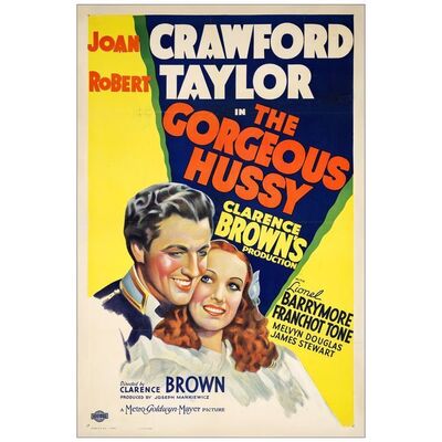 Lot # 424: THE GORGEOUS HUSSY - One-Sheet (27" x 41"); Style C, Stone Litho; Fine+ on Linen