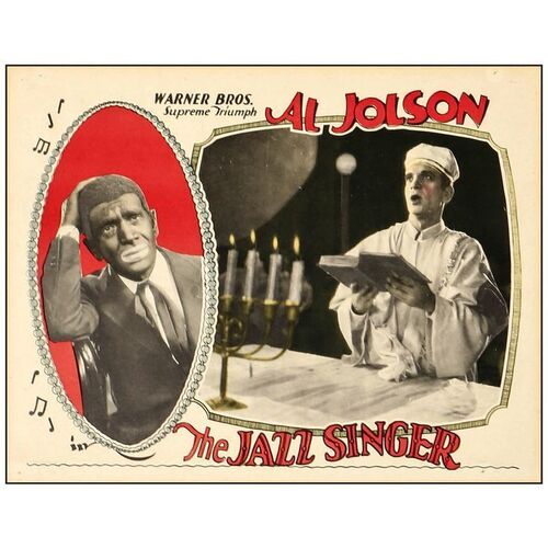 Lot # 430: THE JAZZ SINGER - Lobby Card (11" x 14"); From the Woodhall Collection; Very Fine