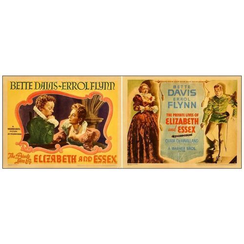 Lot # 441: THE PRIVATE LIVES OF ELIZABETH AND ESSEX - Title Lobby Card and Scene Lobby Card (11" x 14"); Very Fine-