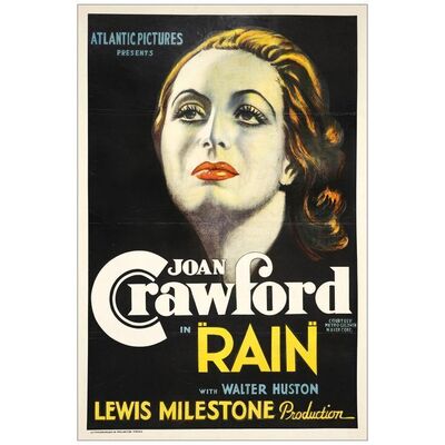 Lot # 443: RAIN - One-Sheet (27" x 41"); Good on Linen