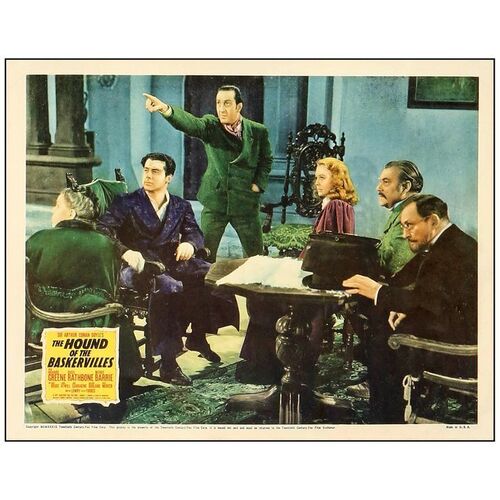 Lot # 453: THE HOUND OF THE BASKERVILLES - Lobby Card (11" x 14"); Very Fine-