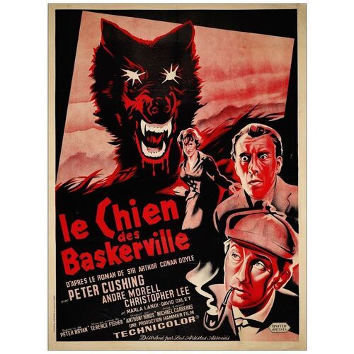 Lot # 454: THE HOUND OF THE BASKERVILLES - French Grande (47.5" x 63"); Very Fine+ on Linen