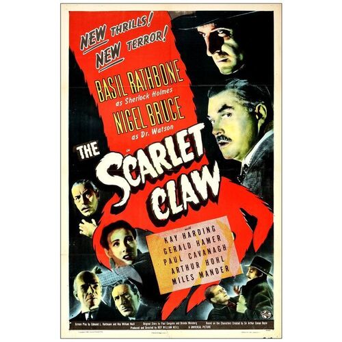Lot # 458: THE SCARLET CLAW - One-Sheet (27" x 41"); Fine+ Folded
