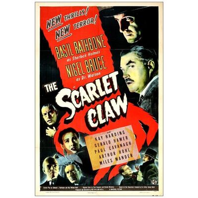 Lot # 458: THE SCARLET CLAW - One-Sheet (27" x 41"); Fine+ Folded