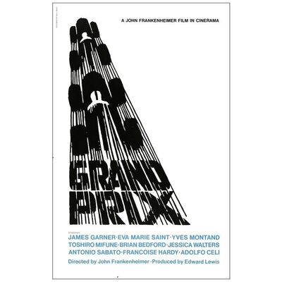 Lot # 464: GRAND PRIX - Silk Screen Poster (25" x 39"); Very Fine+ Rolled