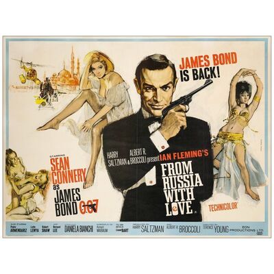 Lot # 468: JAMES BOND: FROM RUSSIA WITH LOVE - British Quad (30" x 40"); Very Fine- on Linen