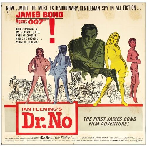 Lot # 475: JAMES BOND: DR. NO - Six Sheet (79" x 81"); Good Folded