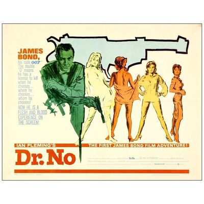 Lot # 477: JAMES BOND: DR. NO - Half Sheet (22" x 28"); Very Fine Folded