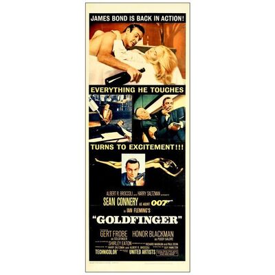 Lot # 482: JAMES BOND: GOLDFINGER - Insert (14" x 36"); Near Mint Folded